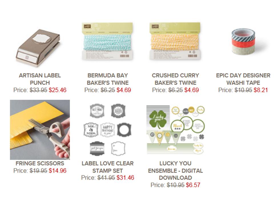 Weekly Deals till 10th March, Artisan Punch, Label Love, Fringe Scissors, Epic Day Washi tape
